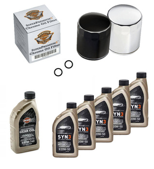 Syntetyczny zestaw wymiany oleju - silnik + przekładnia | Harley Touring Softail M8